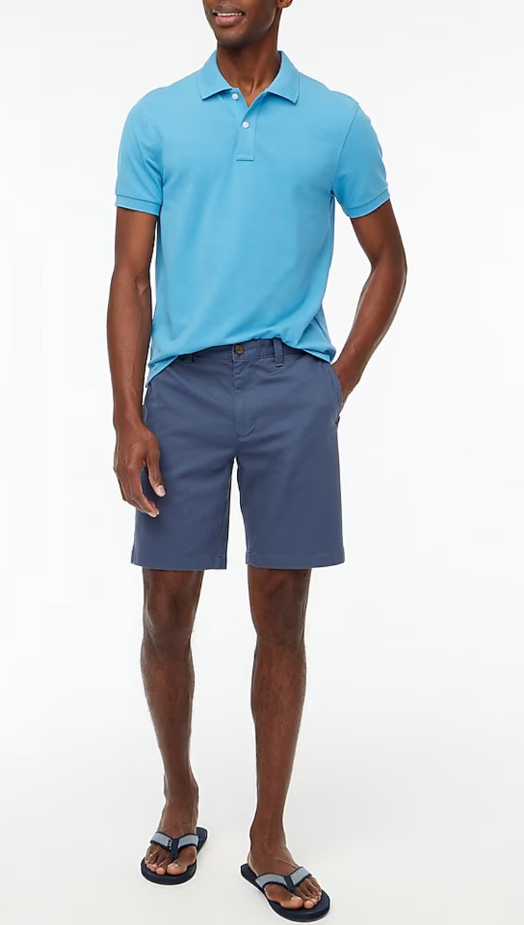 J Crew Men's 9" Flex Chino Short 32 NWOT Overcast Blue Khaki J.Crew H5020
